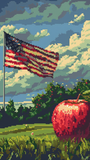 Apple and USA flag