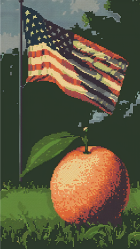Orange and USA flag